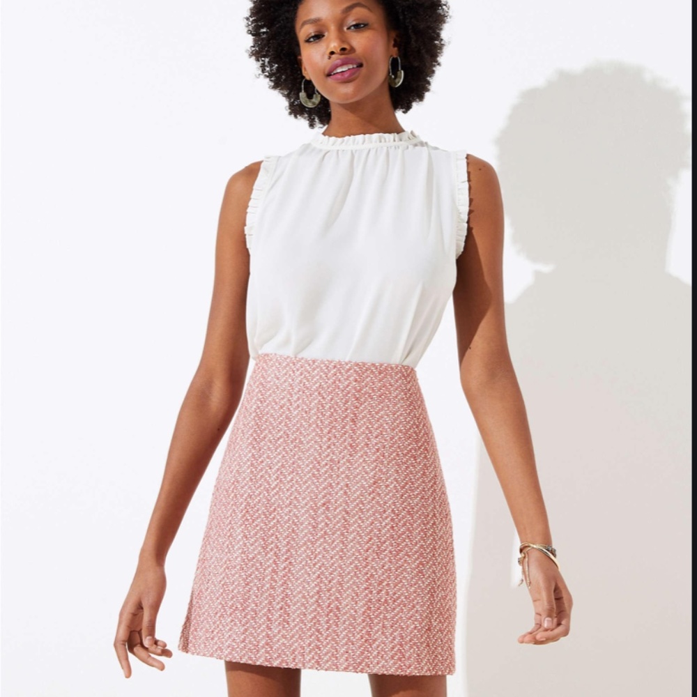 LOFT Petite Zig Zag Shift Skirt